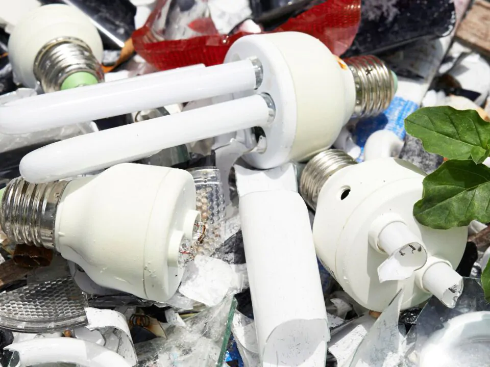 Damage Light Bulbs in Dumpster