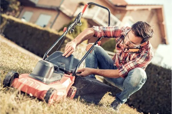 repairing old lawn mower